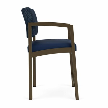 Lesro Lenox Steel Hip Chair Metal Frame, Bronze, RF Blueberry Back, MD Ink Seat LS1161